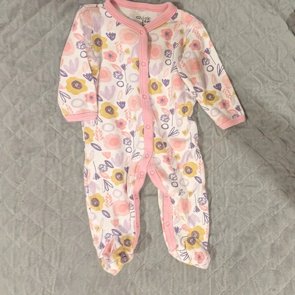 3-6 Mos Floral and Animal Print Kids Pajamas Set